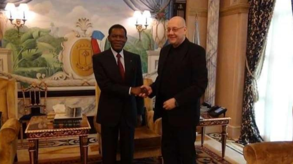 Co-Chairman Luc Michel with Equatorial Guinea President Teodoro Obiang Nguema Mbasogo